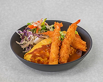 O5. Tempura Prawn Omurice